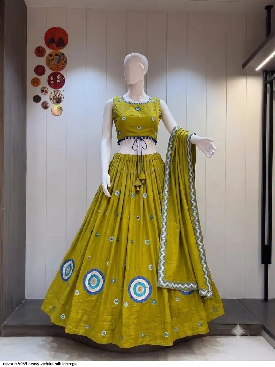 NAVRATRI 5059 HEAVY VICHITRA SILK LEHENGA 4