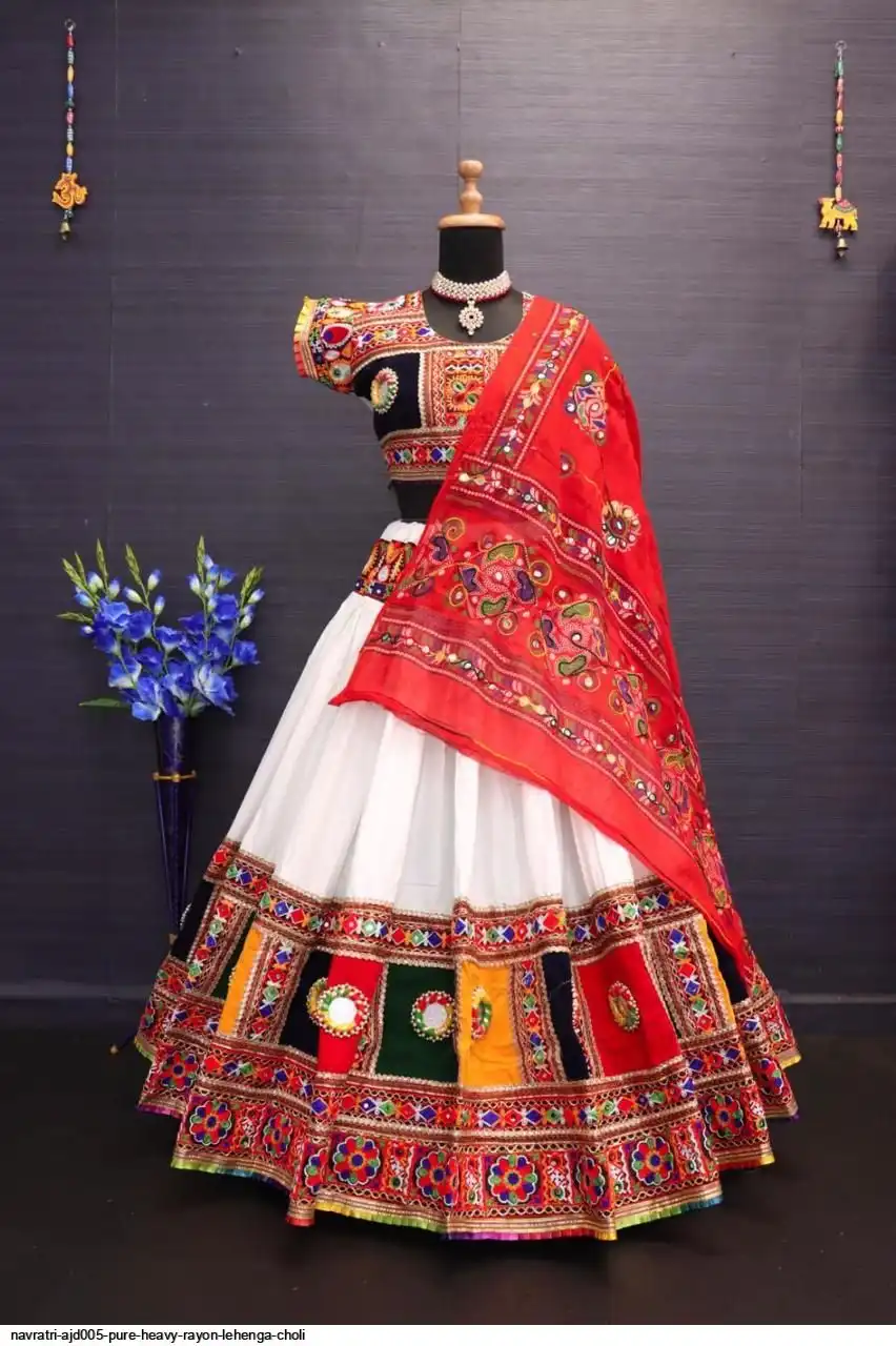 NAVRATRI AJD005 PURE HEAVY RAYON LEHENGA CHOLI B