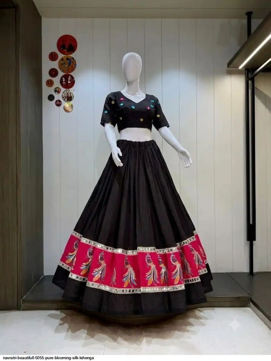 NAVRATRI BEAUTIFULL 5055 PURE BLOOMING SILK LEHENGA 1