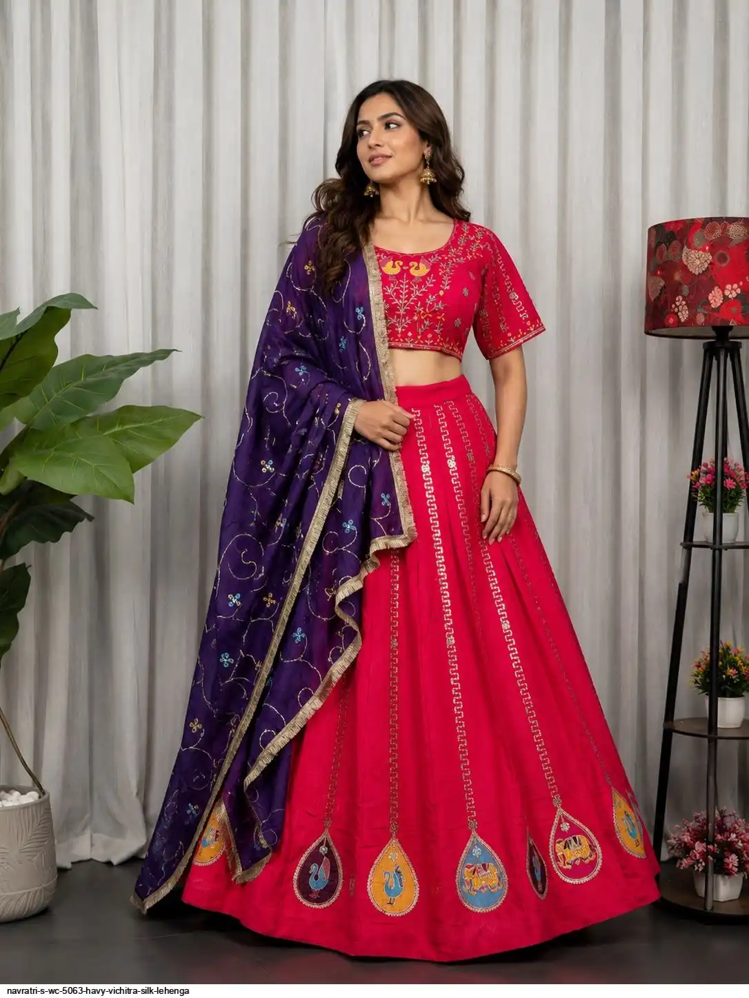 NAVRATRI S WC 5063 HAVY VICHITRA SILK LEHENGA 1