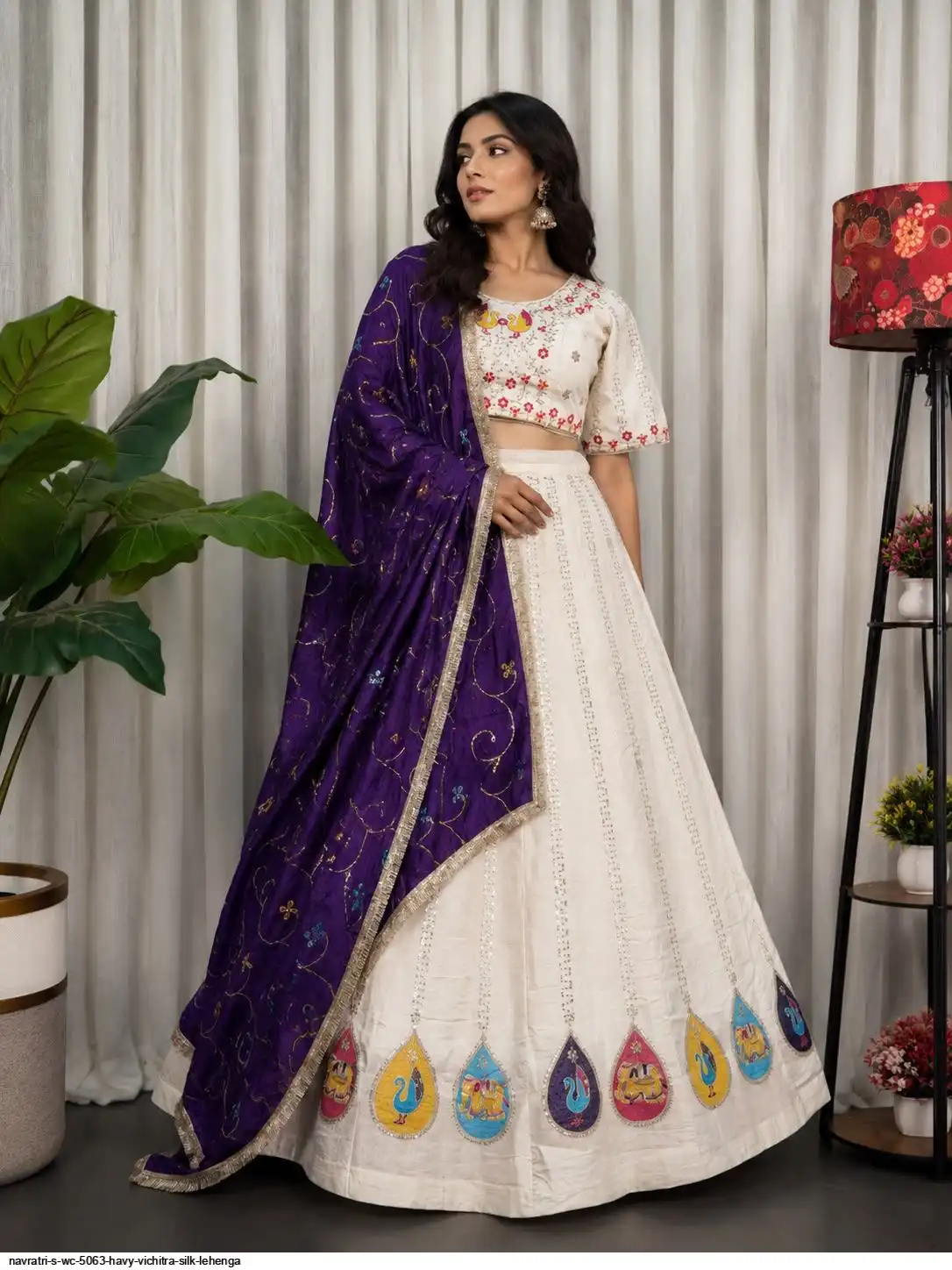 NAVRATRI S WC 5063 HAVY VICHITRA SILK LEHENGA 2