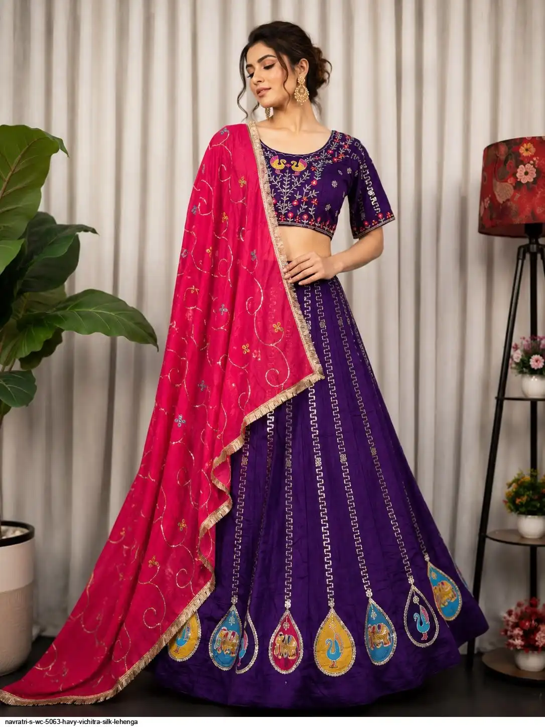 NAVRATRI S WC 5063 HAVY VICHITRA SILK LEHENGA 4