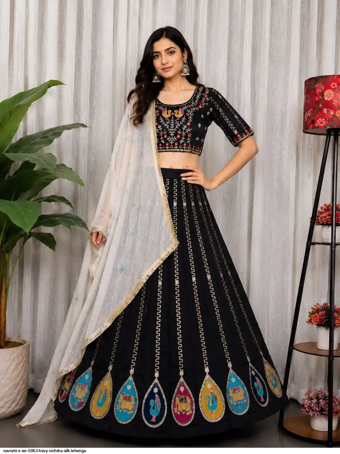 NAVRATRI S WC 5063 HAVY VICHITRA SILK LEHENGA 3