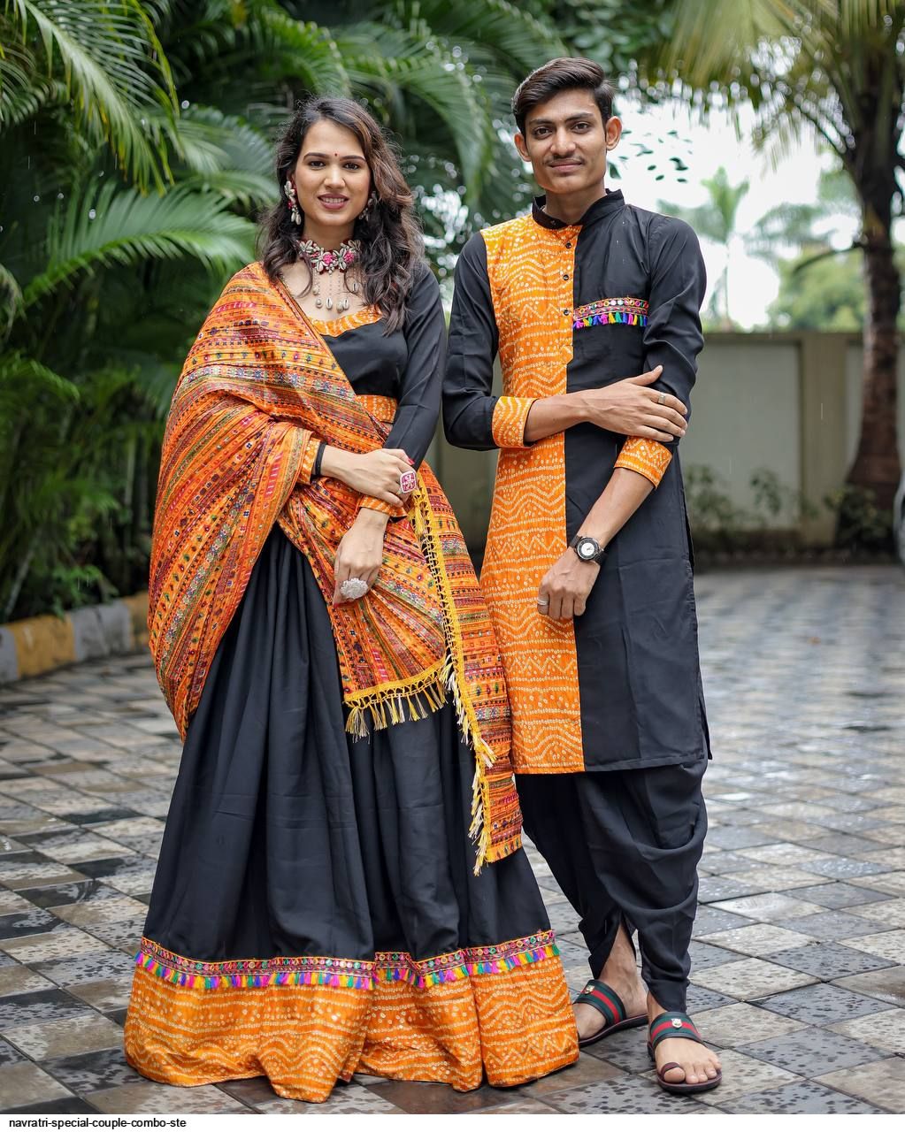 Yellow-White Combination Traditional Heavy Work Navratri Couple Dress,  Party Wear Lehenga, Lehenga Choli, लहंगा - Ahesas Fashion, Surat | ID:  2852417509833