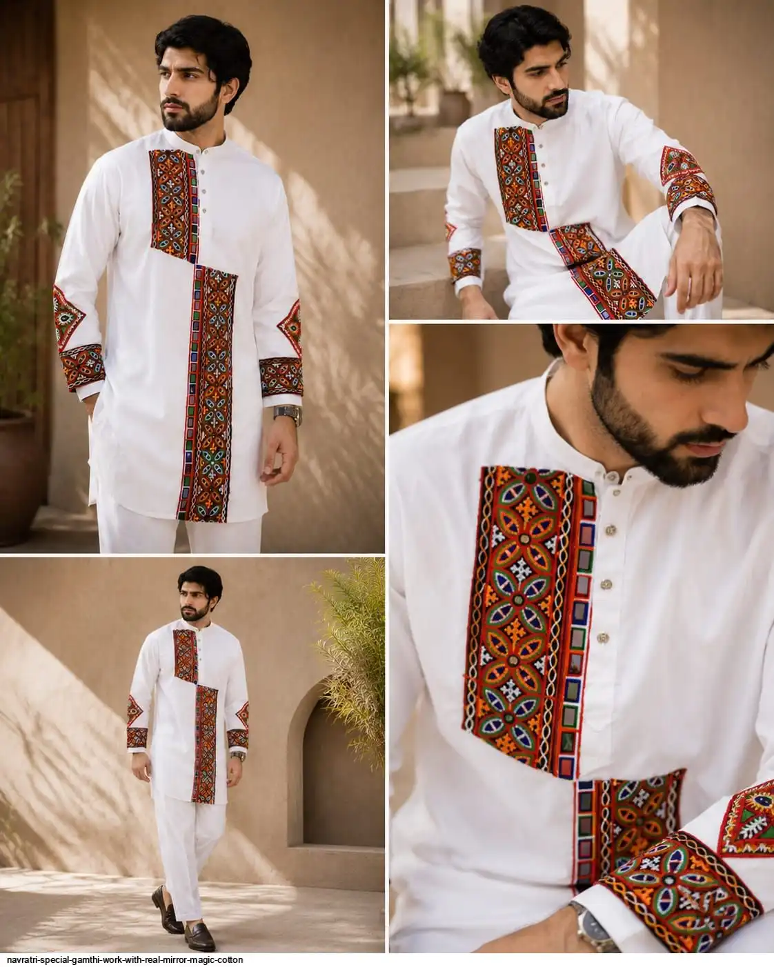 NAVRATRI SPECIAL GAMTHI WORK WITH REAL MIRROR MAGIC COTTON D