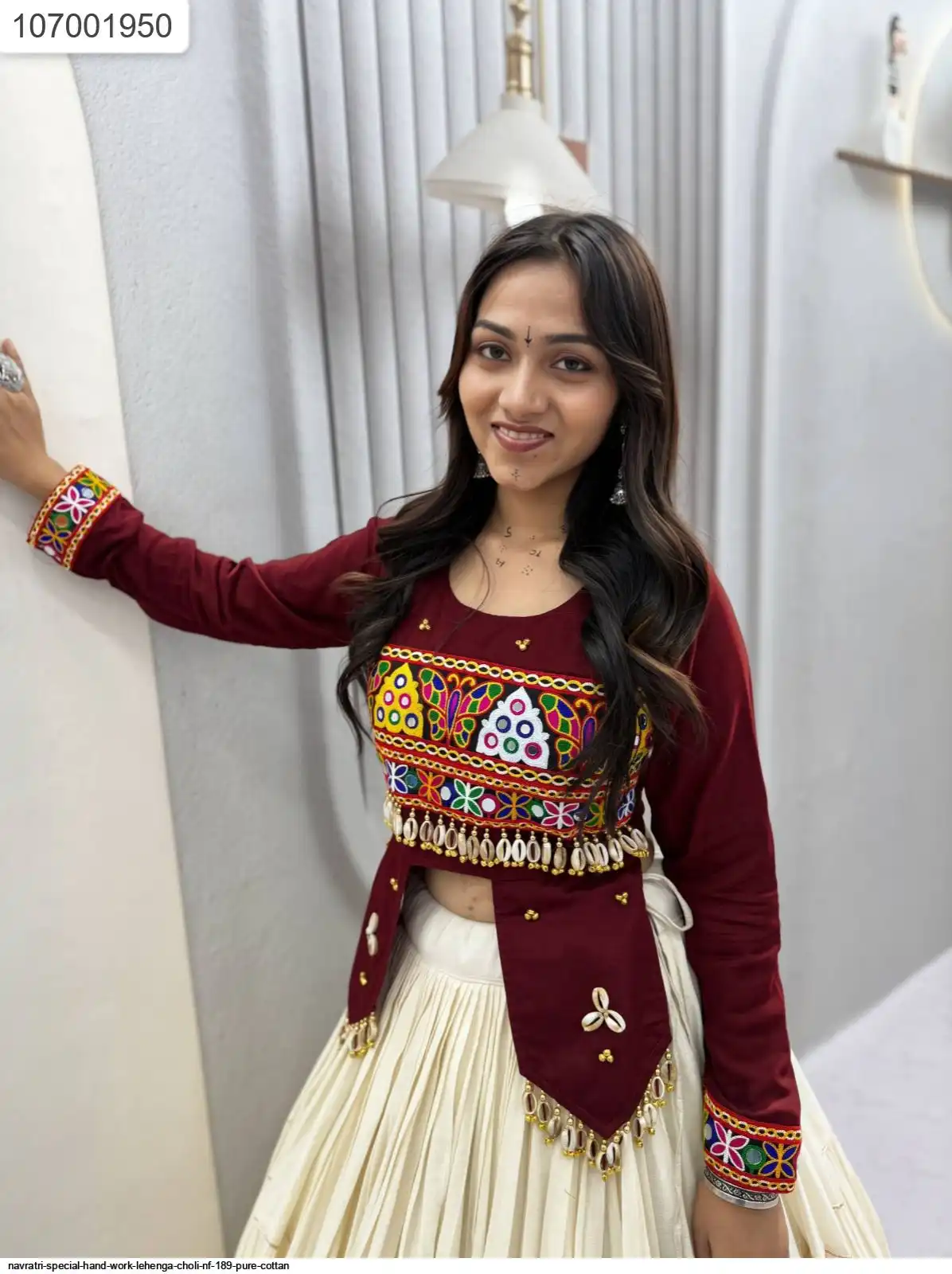 NAVRATRI SPECIAL HAND WORK LEHENGA CHOLI NF 189 PURE COTTAN C
