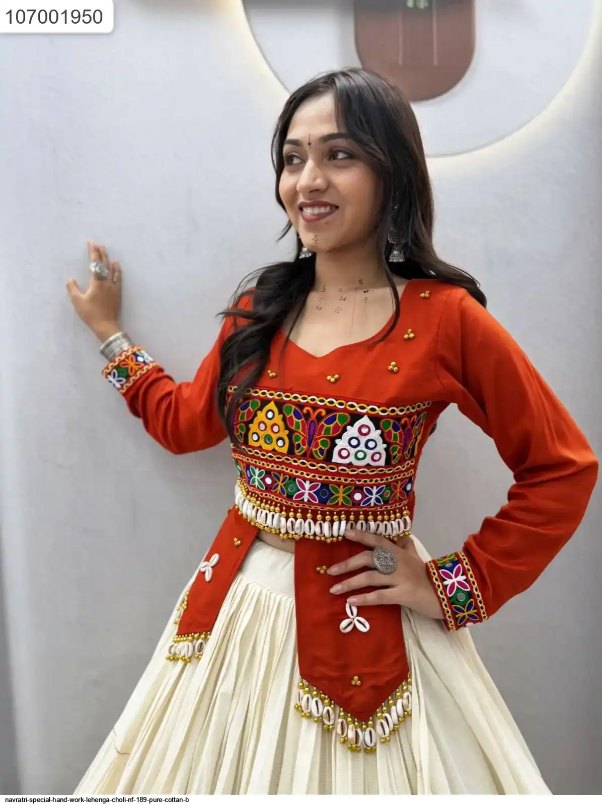 NAVRATRI SPECIAL HAND WORK LEHENGA CHOLI NF 189 PURE COTTAN B
