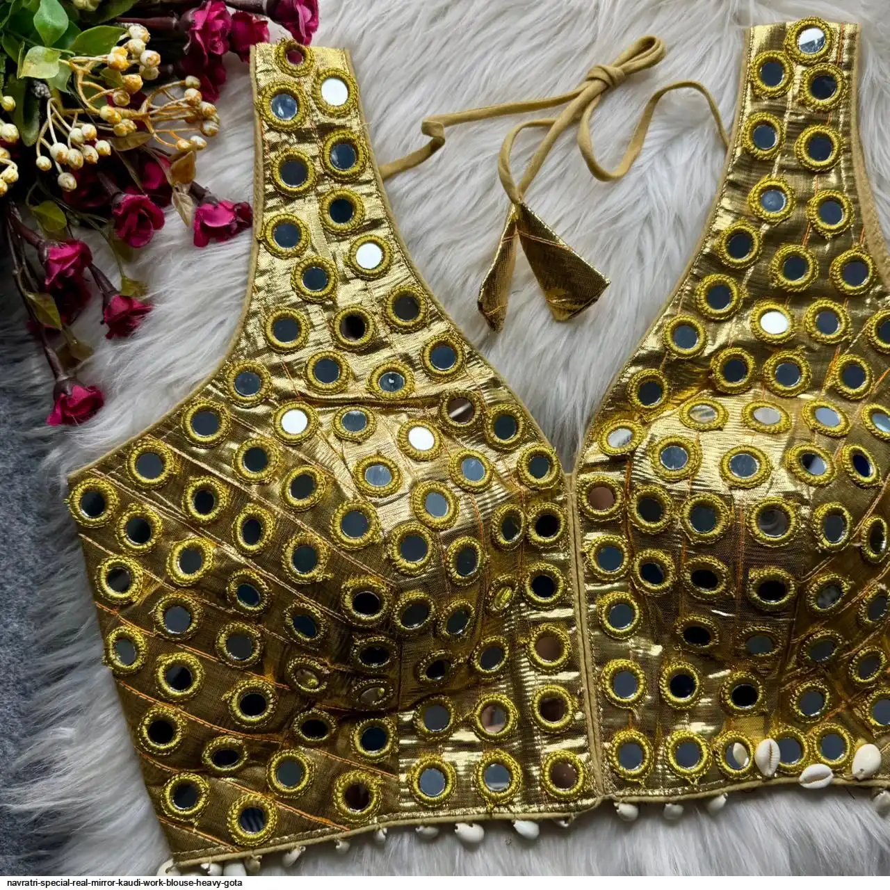 NAVRATRI SPECIAL REAL MIRROR KAUDI WORK BLOUSE HEAVY GOTA 4
