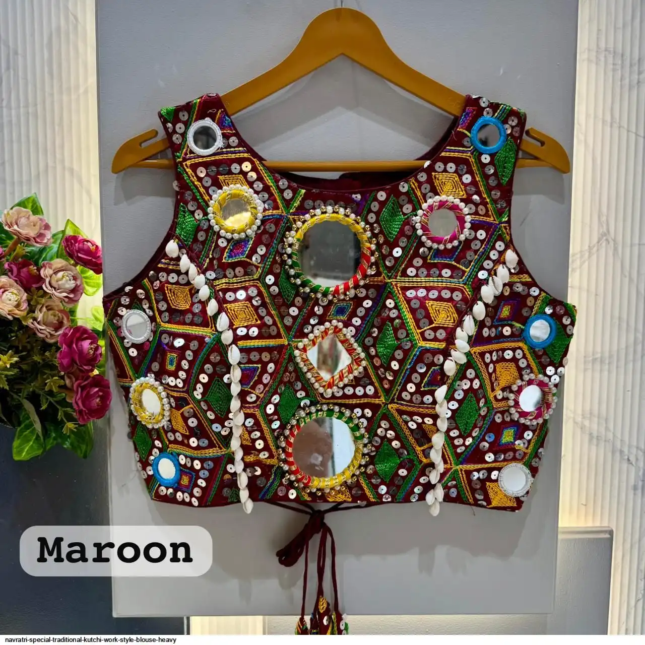 NAVRATRI SPECIAL TRADITIONAL KUTCHI WORK STYLE BLOUSE HEAVY 4