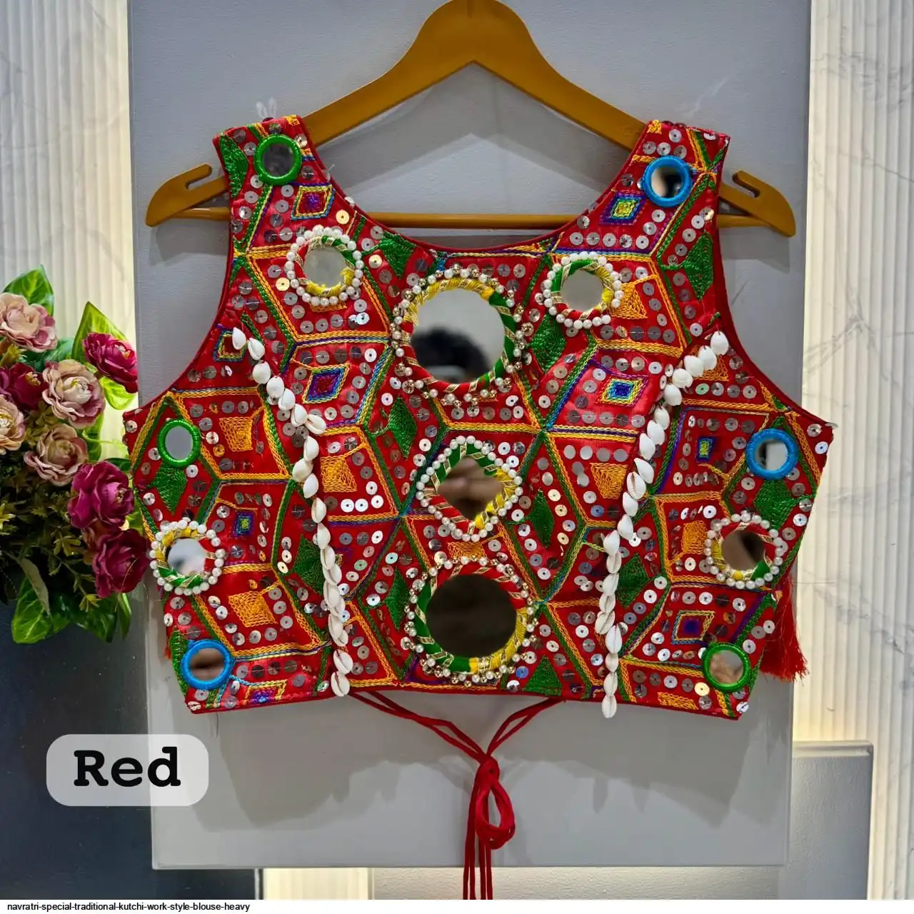 NAVRATRI SPECIAL TRADITIONAL KUTCHI WORK STYLE BLOUSE HEAVY 8