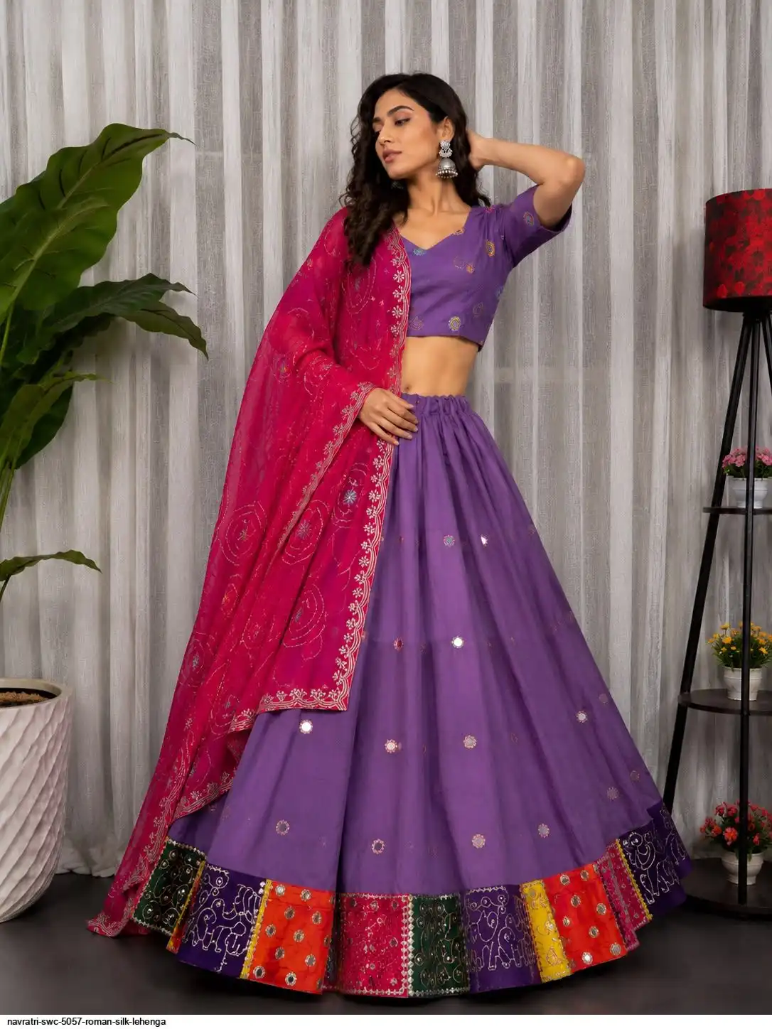 NAVRATRI SWC 5057 ROMAN SILK LEHENGA 2