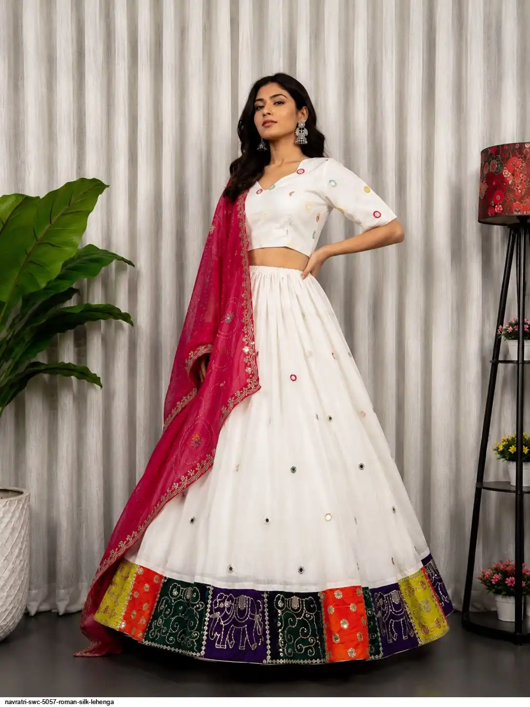 NAVRATRI SWC 5057 ROMAN SILK LEHENGA 4