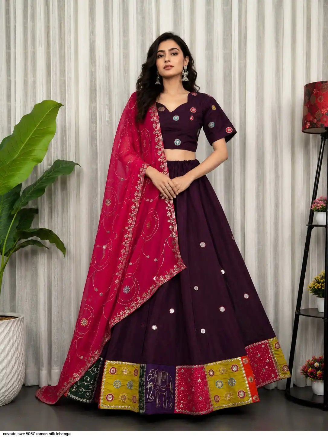 NAVRATRI SWC 5057 ROMAN SILK LEHENGA 3