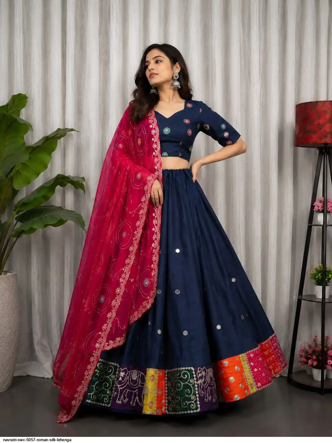 NAVRATRI SWC 5057 ROMAN SILK LEHENGA 5
