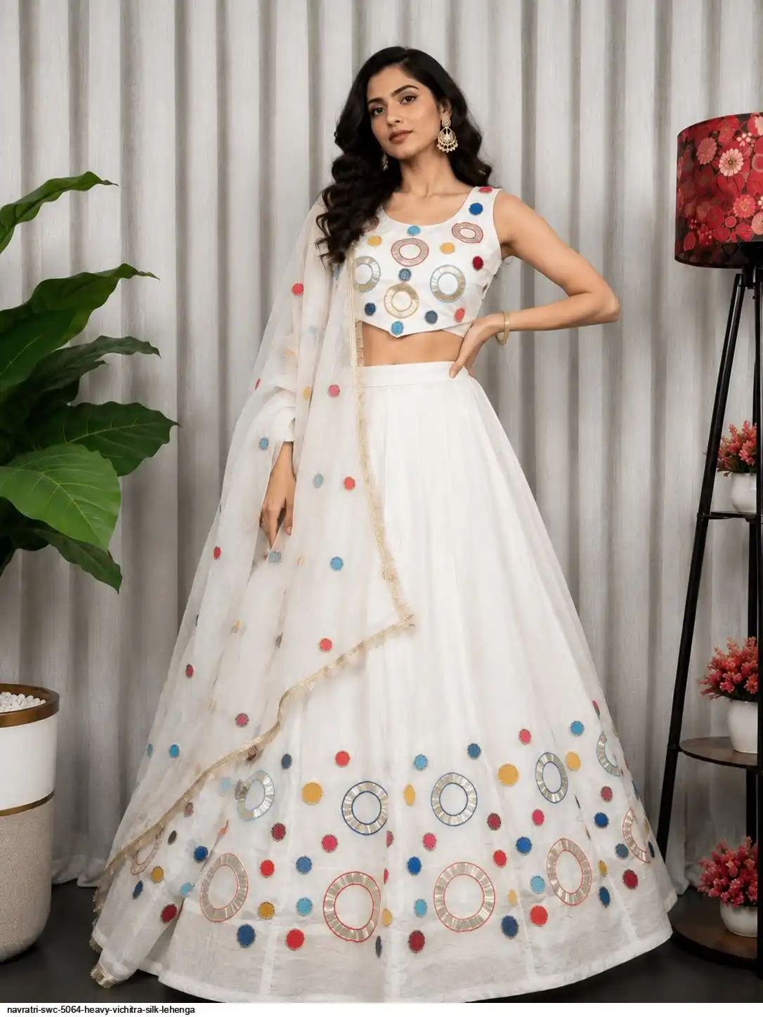 NAVRATRI SWC 5064 HEAVY VICHITRA SILK LEHENGA 2