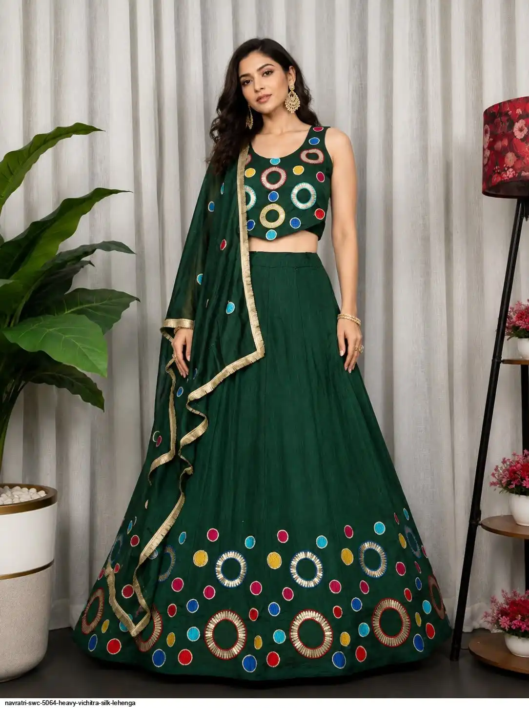 NAVRATRI SWC 5064 HEAVY VICHITRA SILK LEHENGA 3