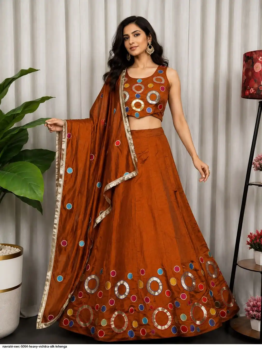 NAVRATRI SWC 5064 HEAVY VICHITRA SILK LEHENGA 4