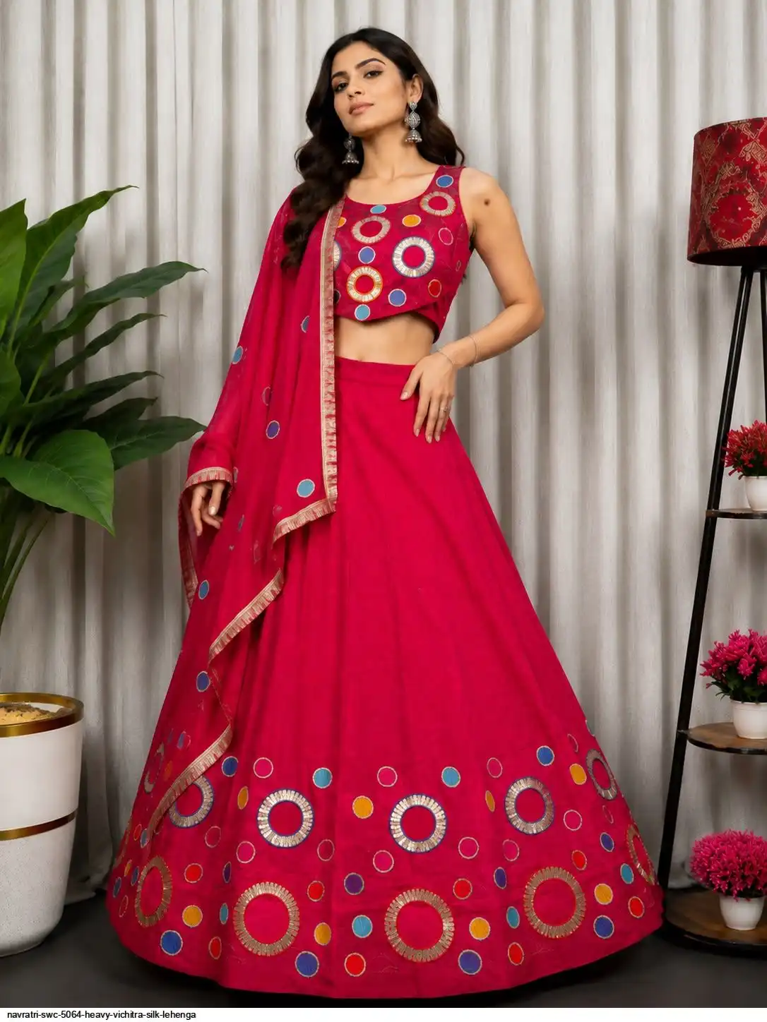 NAVRATRI SWC 5064 HEAVY VICHITRA SILK LEHENGA 6