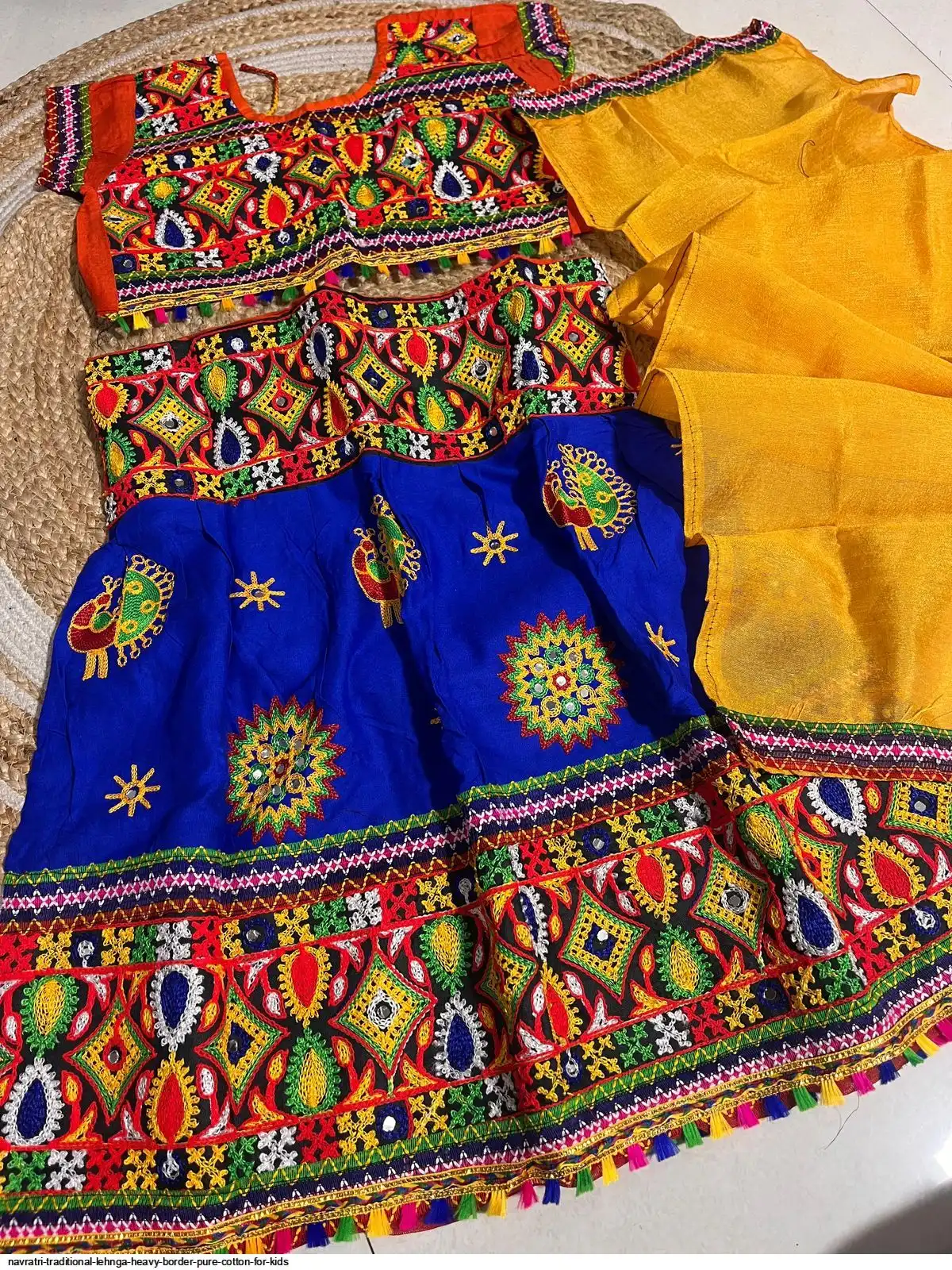 NAVRATRI TRADITIONAL LEHNGA HEAVY BORDER PURE COTTON FOR KIDS 4