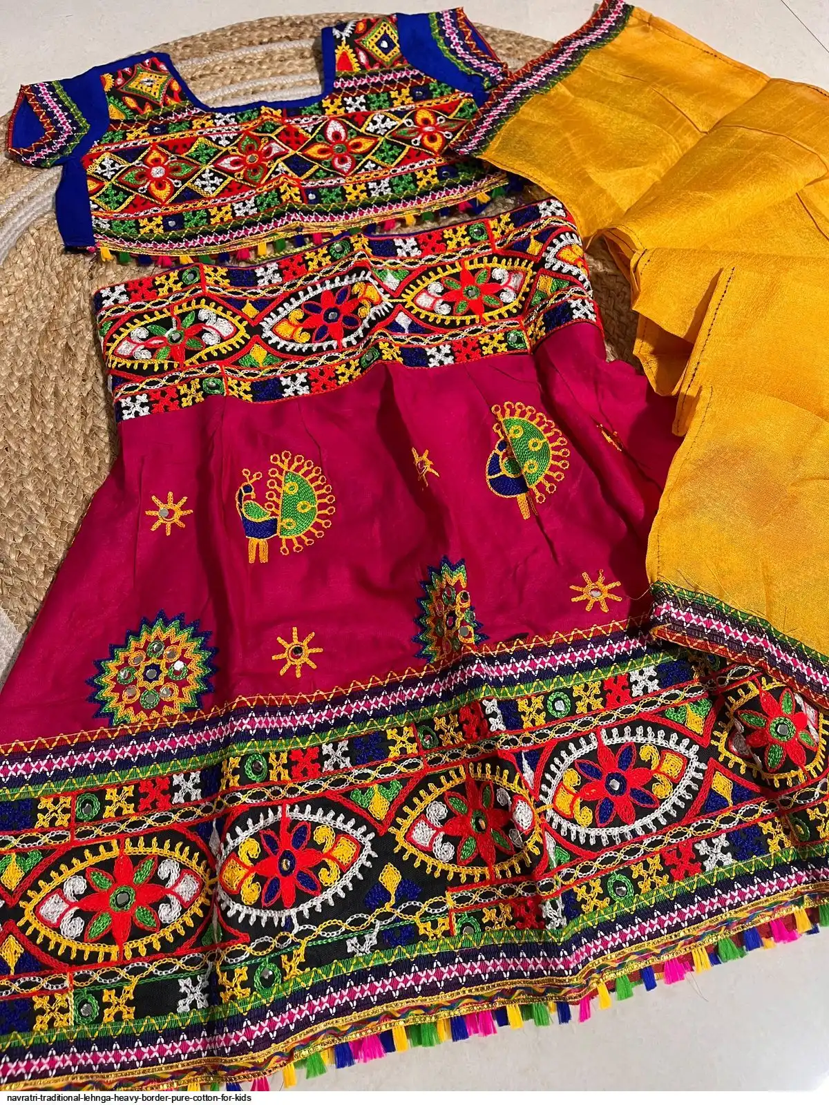 NAVRATRI TRADITIONAL LEHNGA HEAVY BORDER PURE COTTON FOR KIDS 5