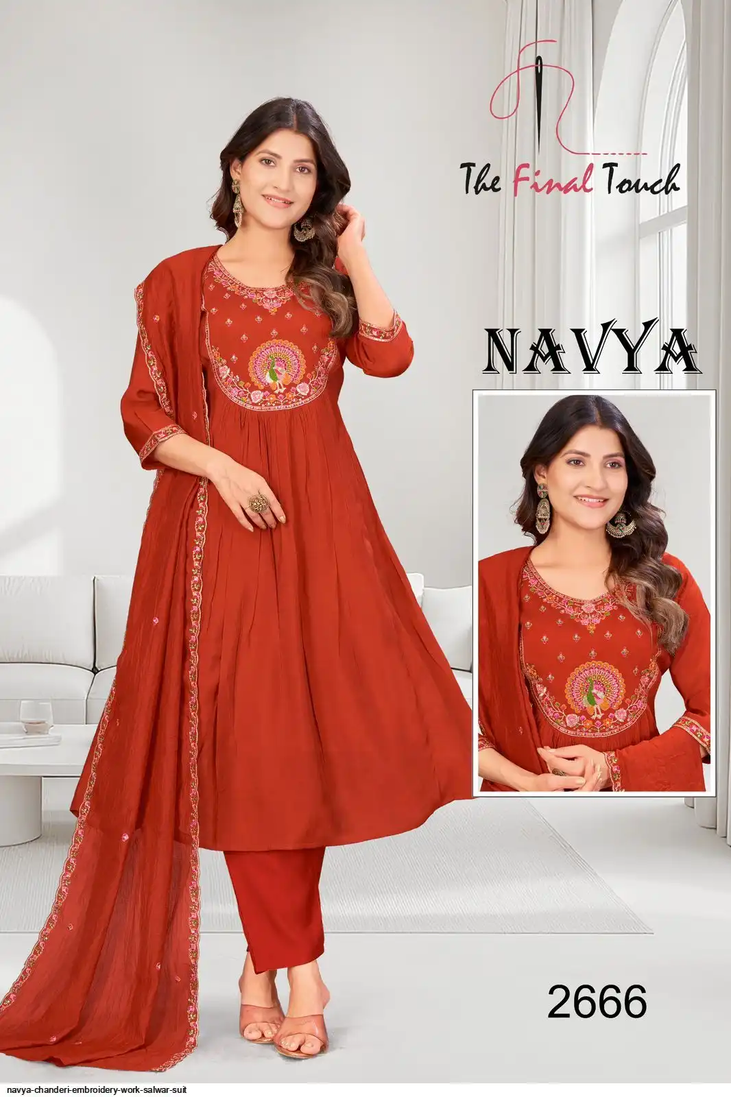 NAVYA CHANDERI EMBROIDERY WORK SALWAR SUIT 2666