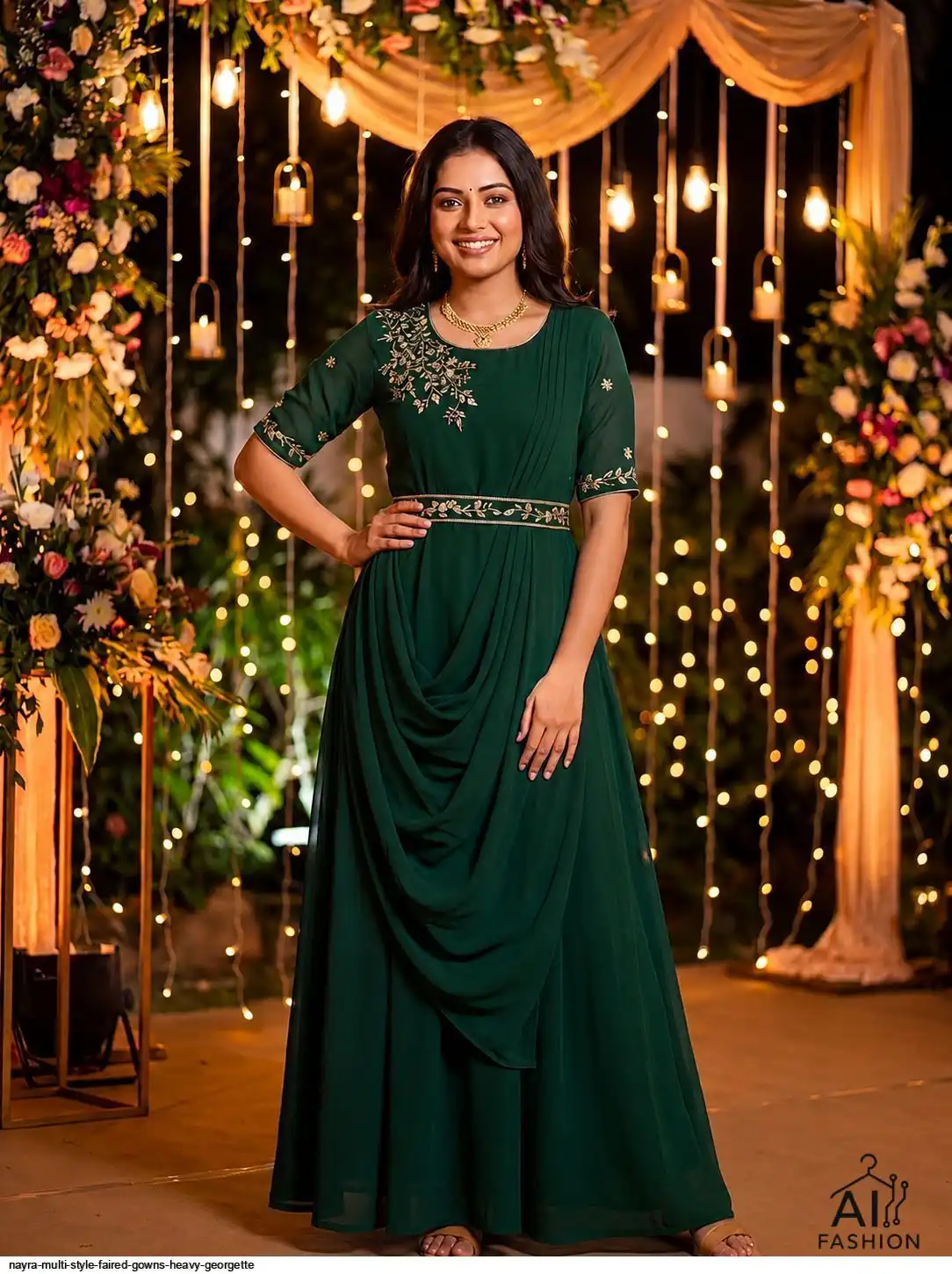 NAYRA MULTI STYLE FAIRED GOWNS HEAVY GEORGETTE C