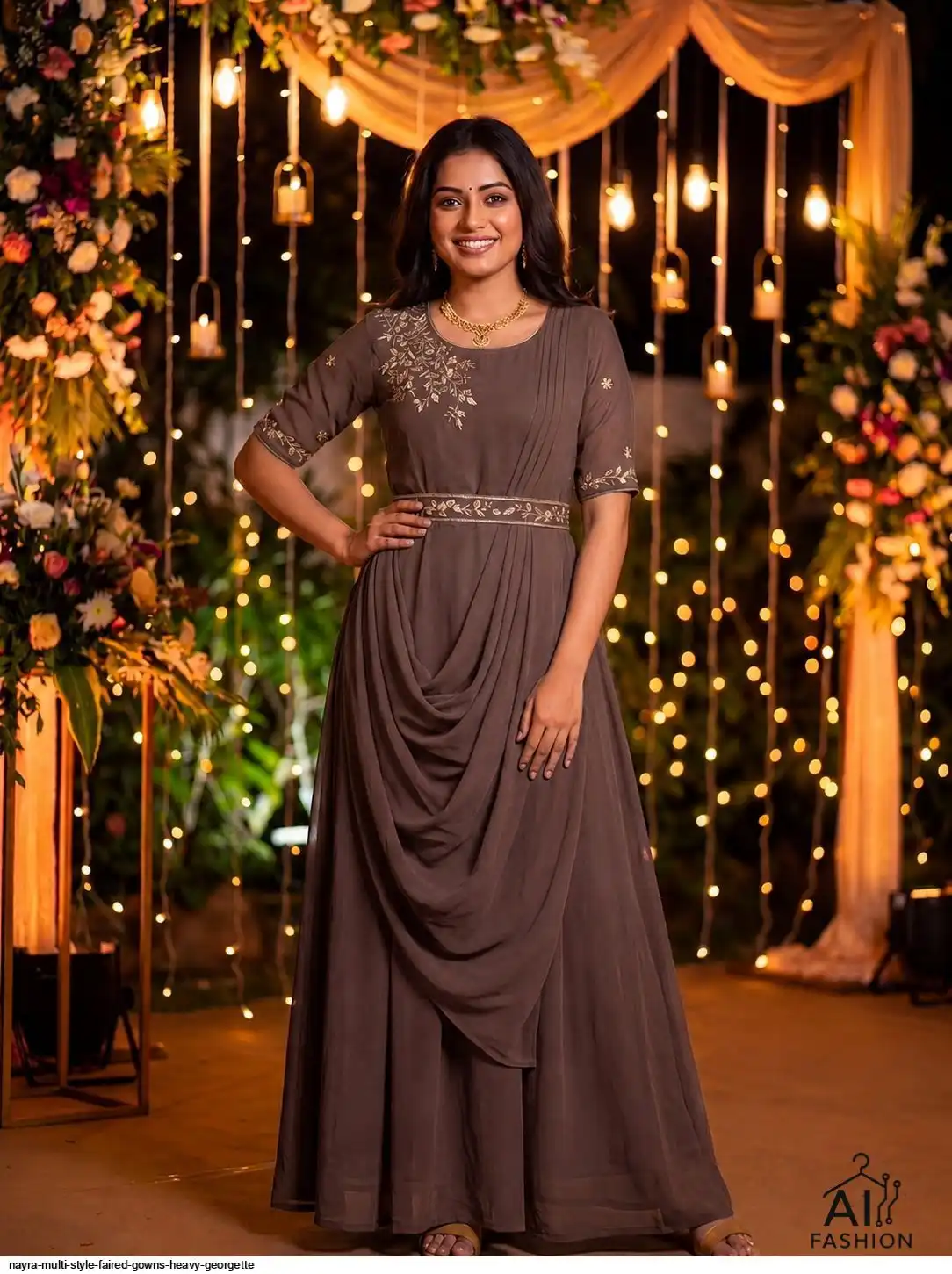 NAYRA MULTI STYLE FAIRED GOWNS HEAVY GEORGETTE B