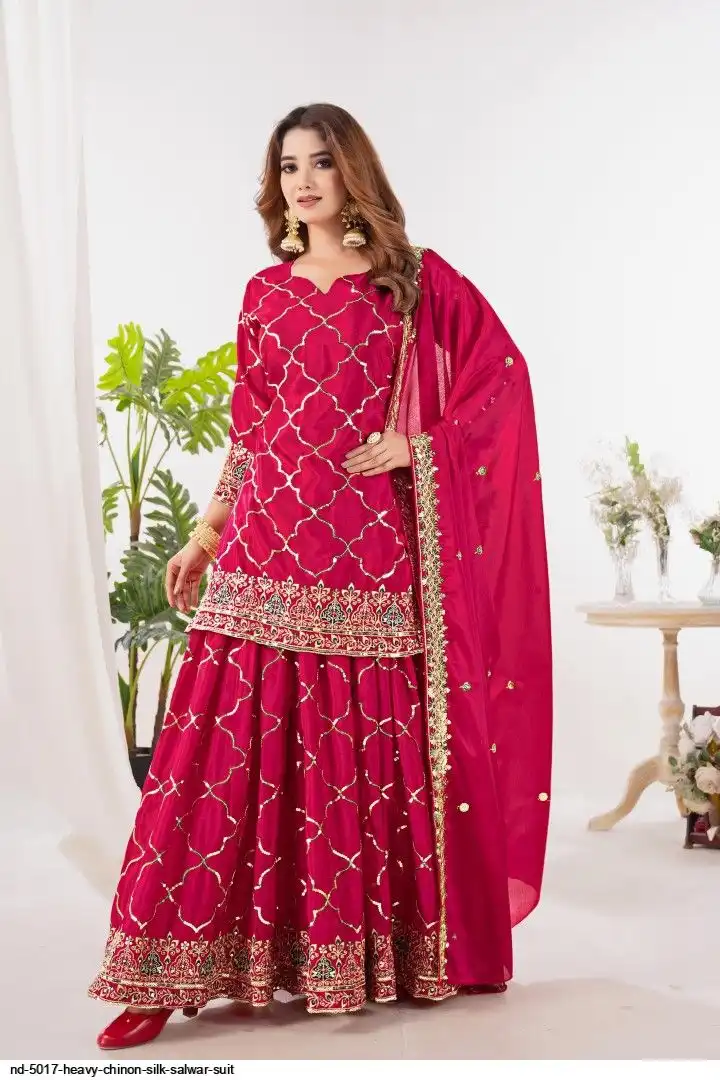 ND 5017 HEAVY CHINON SILK SALWAR SUIT C
