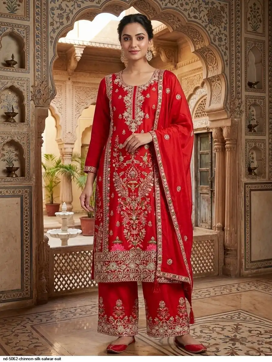 ND 5062 CHINNON SILK SALWAR SUIT A