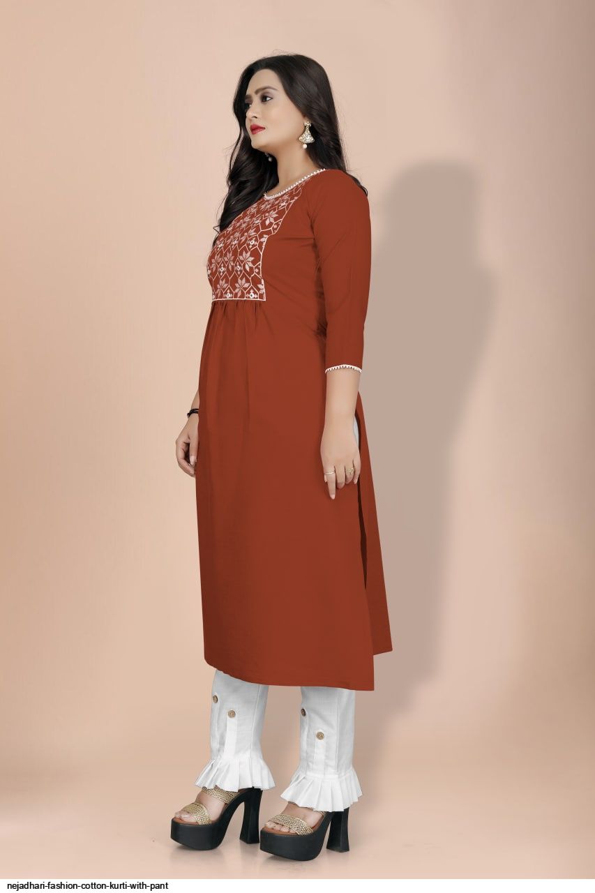 NEJADHARI FASHION COTTON KURTI WITH PANT