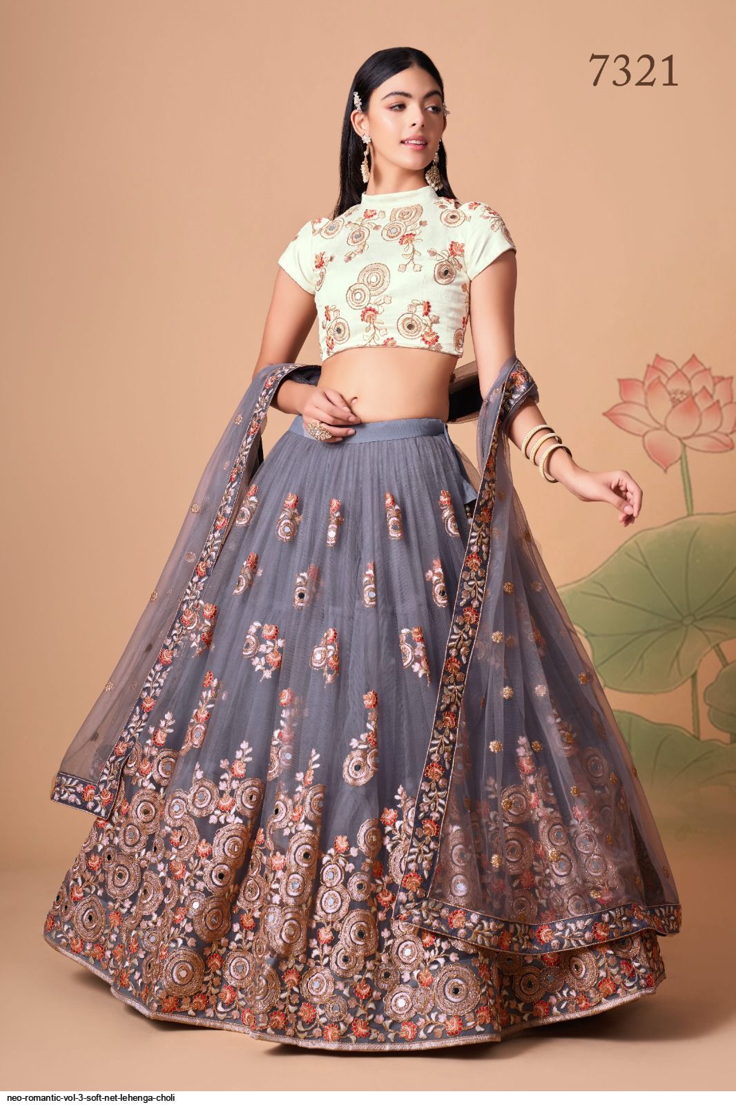 NEO ROMANTIC VOL 3 SOFT NET LEHENGA CHOLI G