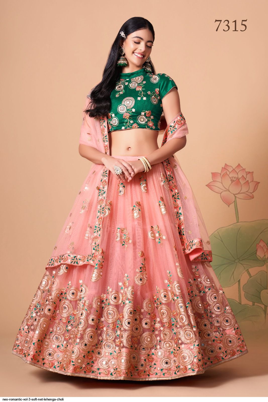 NEO ROMANTIC VOL 3 SOFT NET LEHENGA CHOLI A