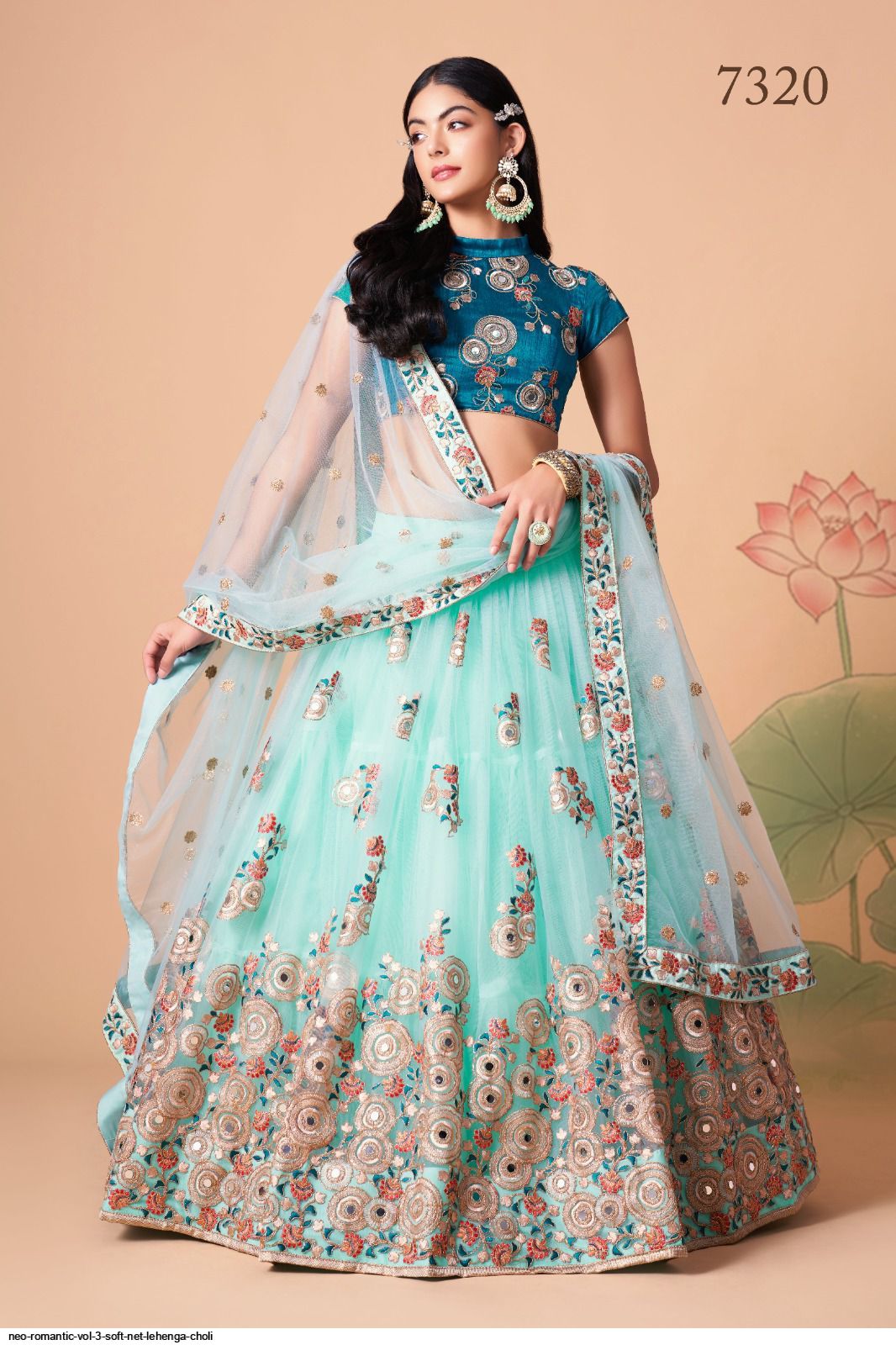 NEO ROMANTIC VOL 3 SOFT NET LEHENGA CHOLI E