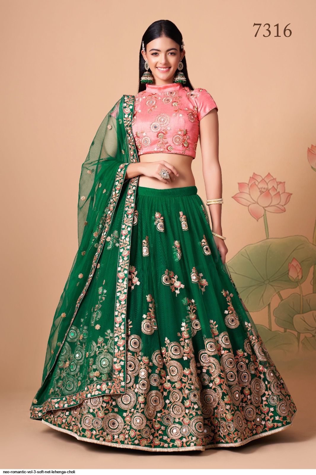 NEO ROMANTIC VOL 3 SOFT NET LEHENGA CHOLI D