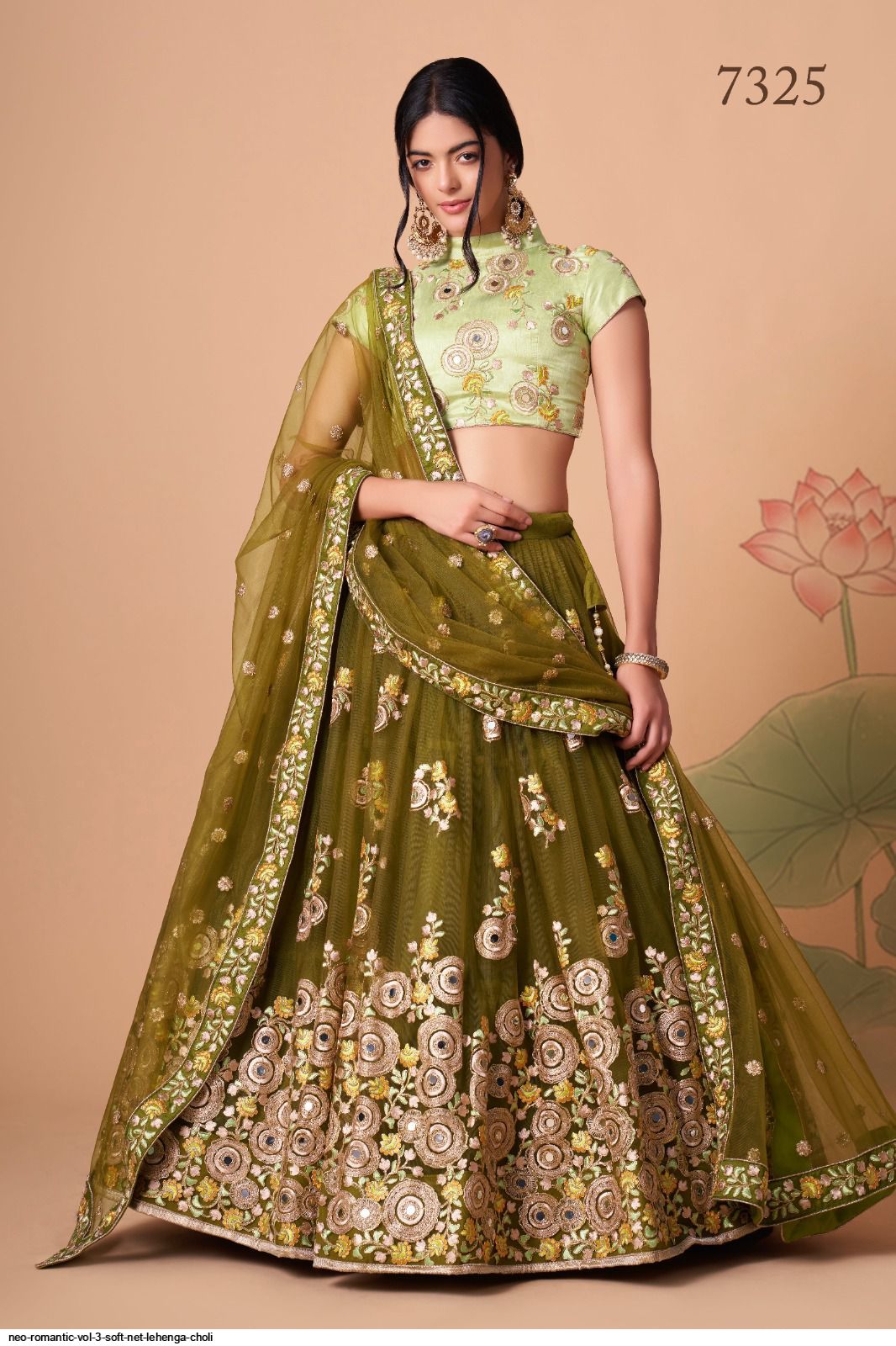 NEO ROMANTIC VOL 3 SOFT NET LEHENGA CHOLI L