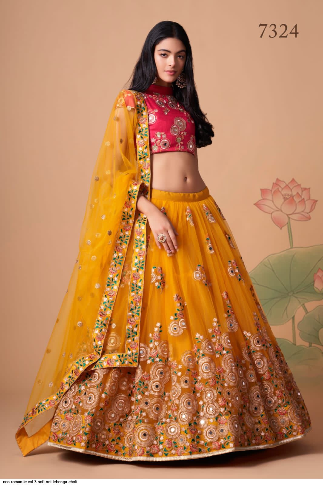 NEO ROMANTIC VOL 3 SOFT NET LEHENGA CHOLI J