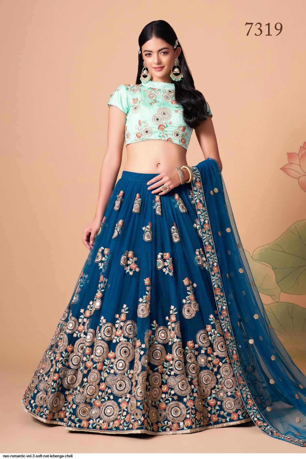 NEO ROMANTIC VOL 3 SOFT NET LEHENGA CHOLI F
