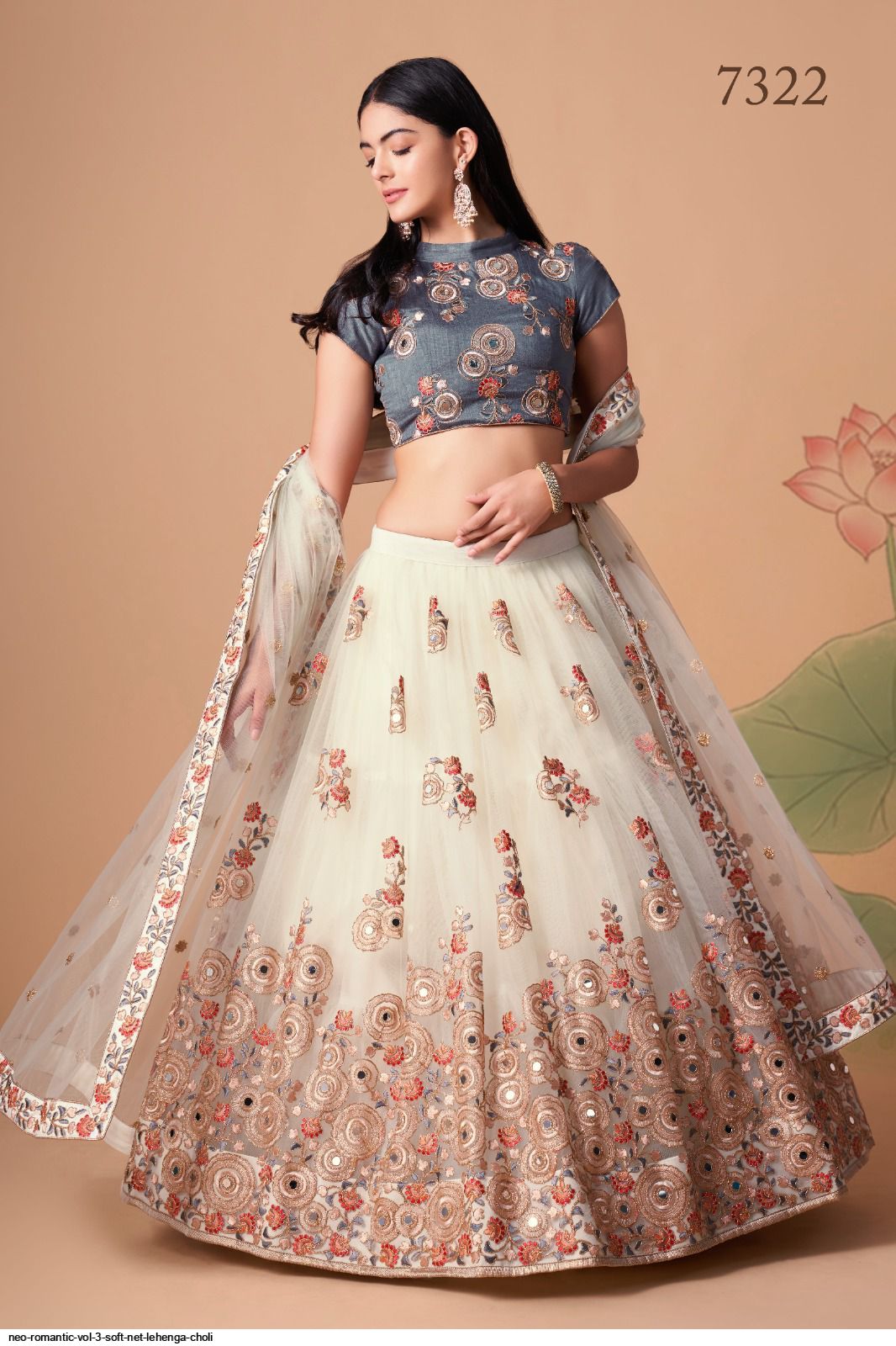 NEO ROMANTIC VOL 3 SOFT NET LEHENGA CHOLI I