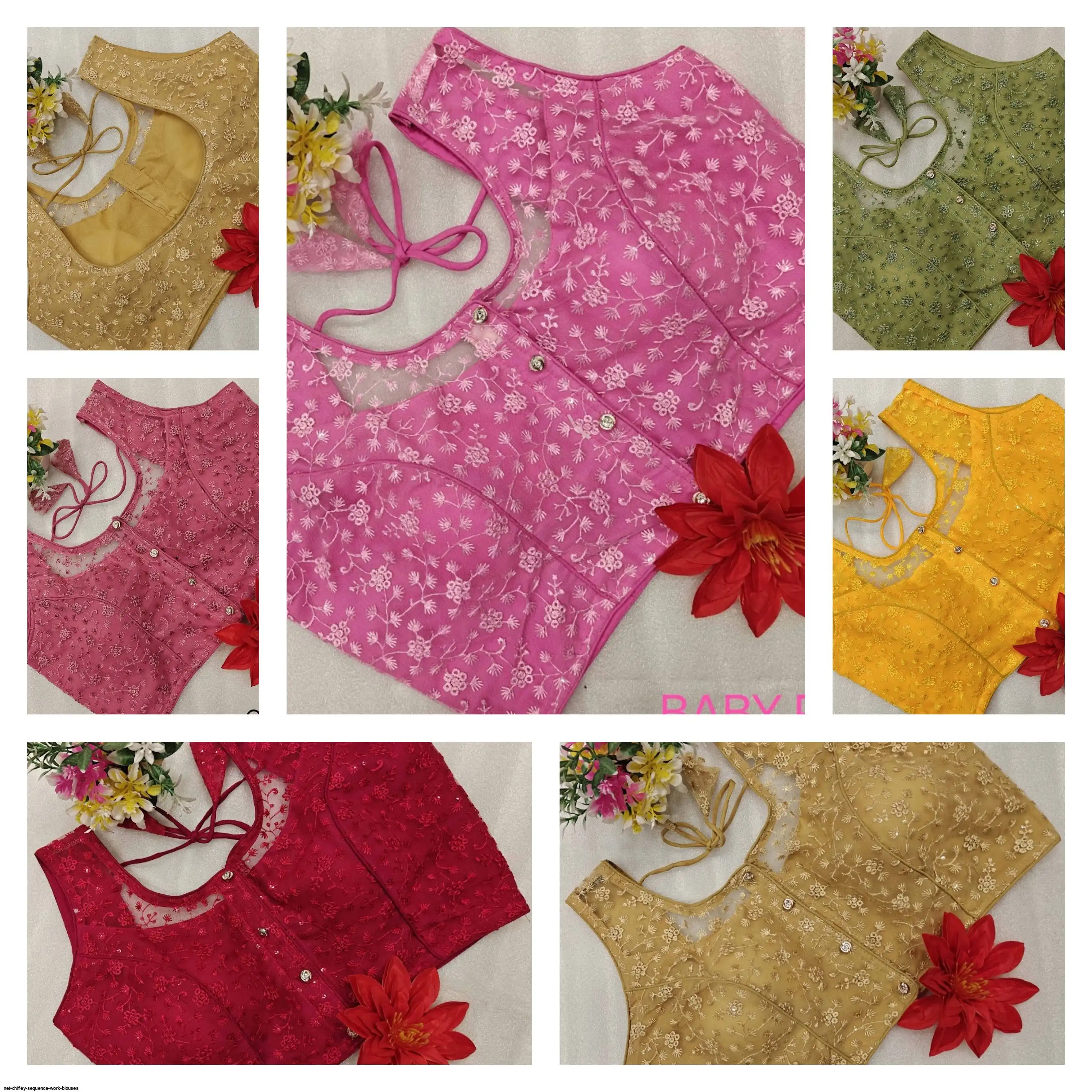 NET CHIFLEY SEQUENCE WORK BLOUSES