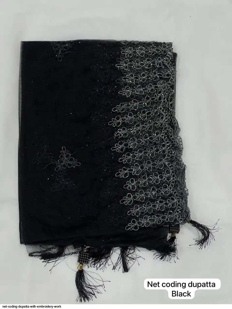 NET CODING DUPATTA WITH EMBROIDERY WORK C