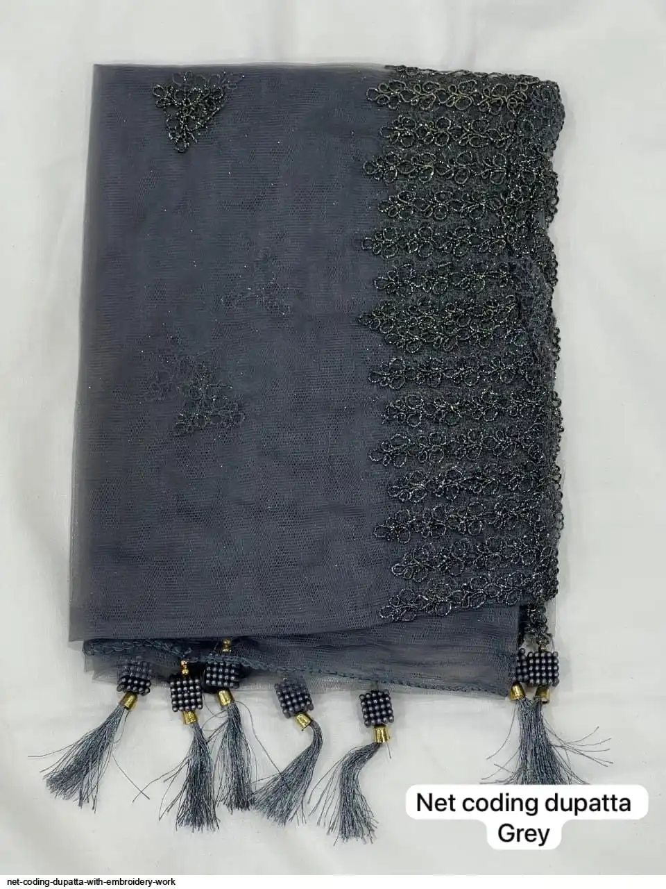 NET CODING DUPATTA WITH EMBROIDERY WORK B