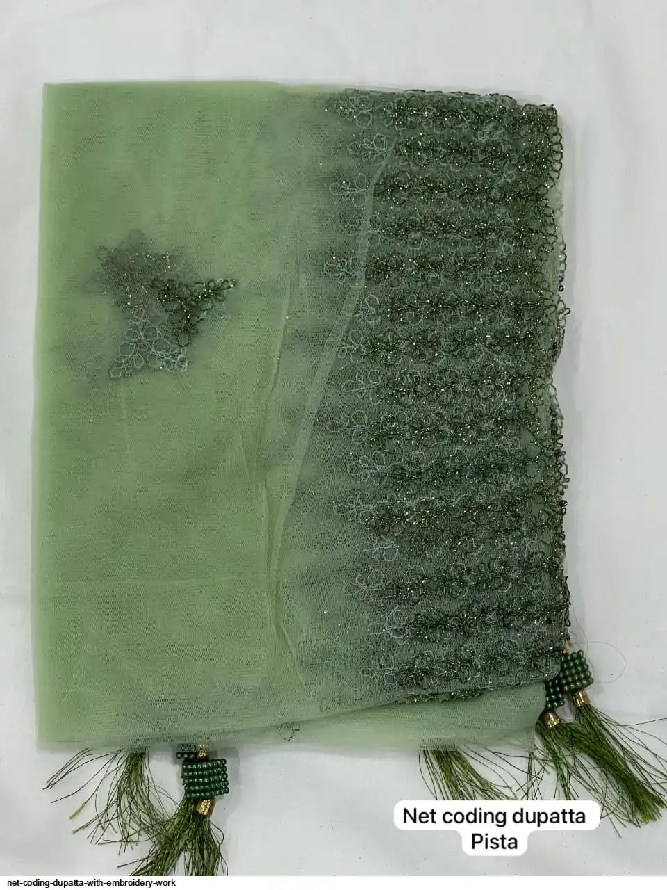 NET CODING DUPATTA WITH EMBROIDERY WORK A