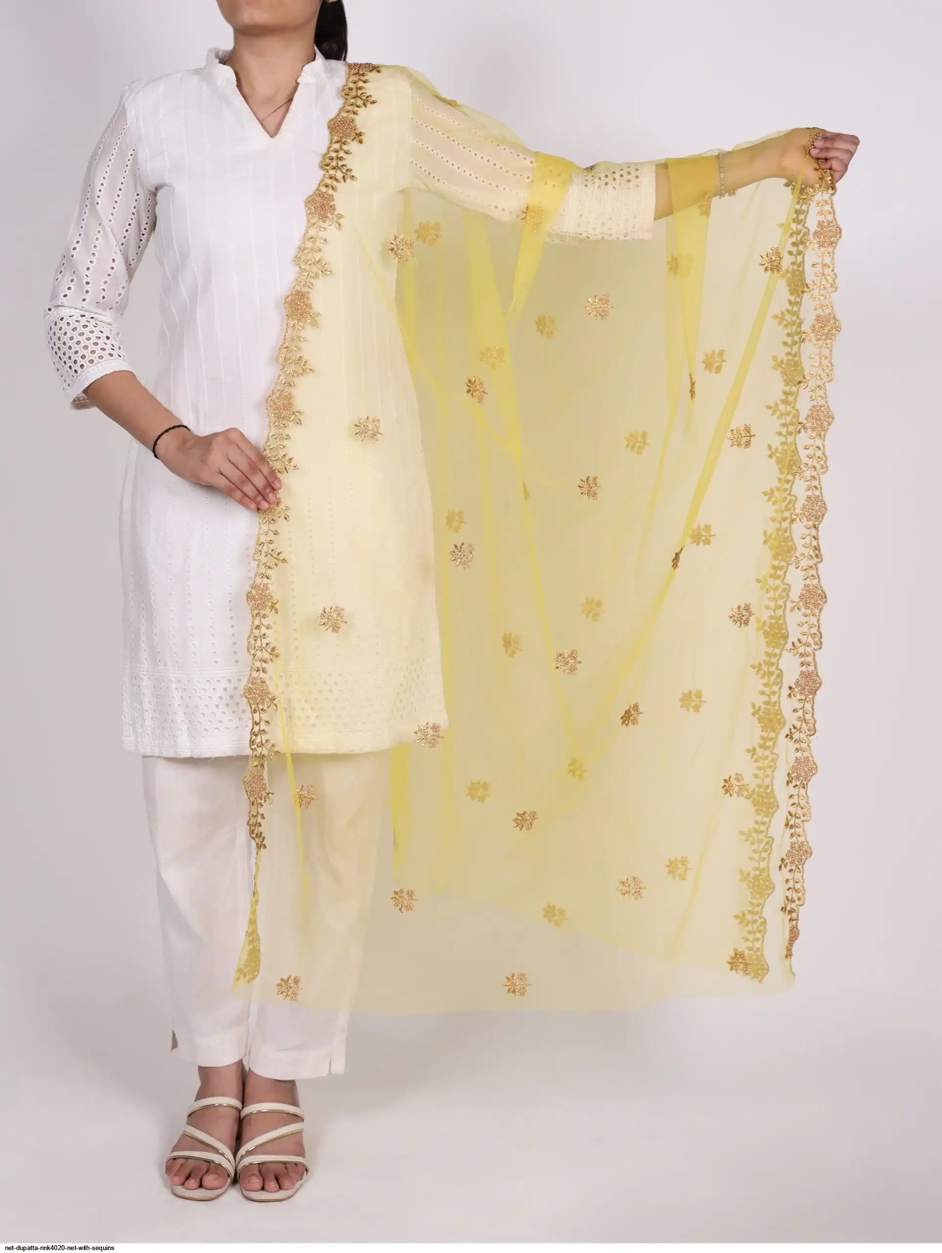 NET DUPATTA NNK4020 NET WITH SEQUINS 2