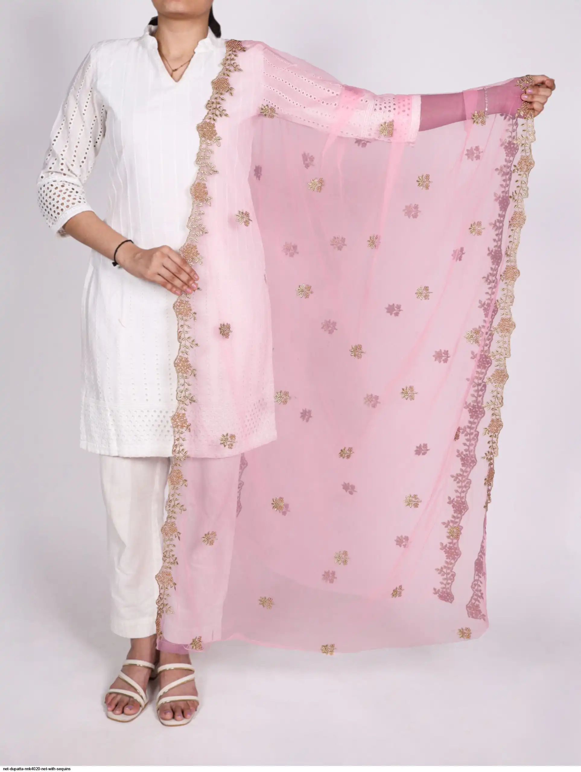 NET DUPATTA NNK4020 NET WITH SEQUINS 6