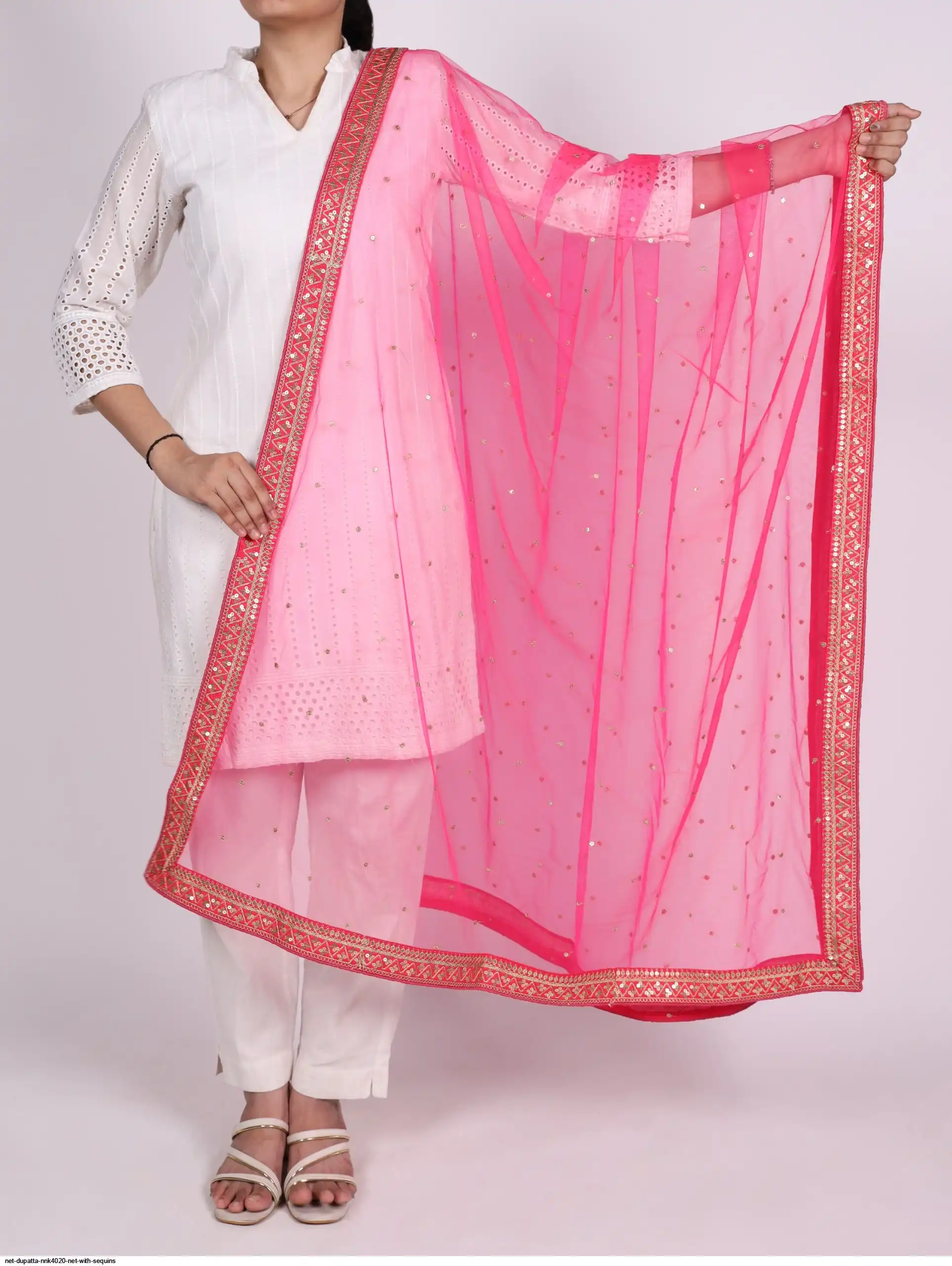 NET DUPATTA NNK4020 NET WITH SEQUINS 7