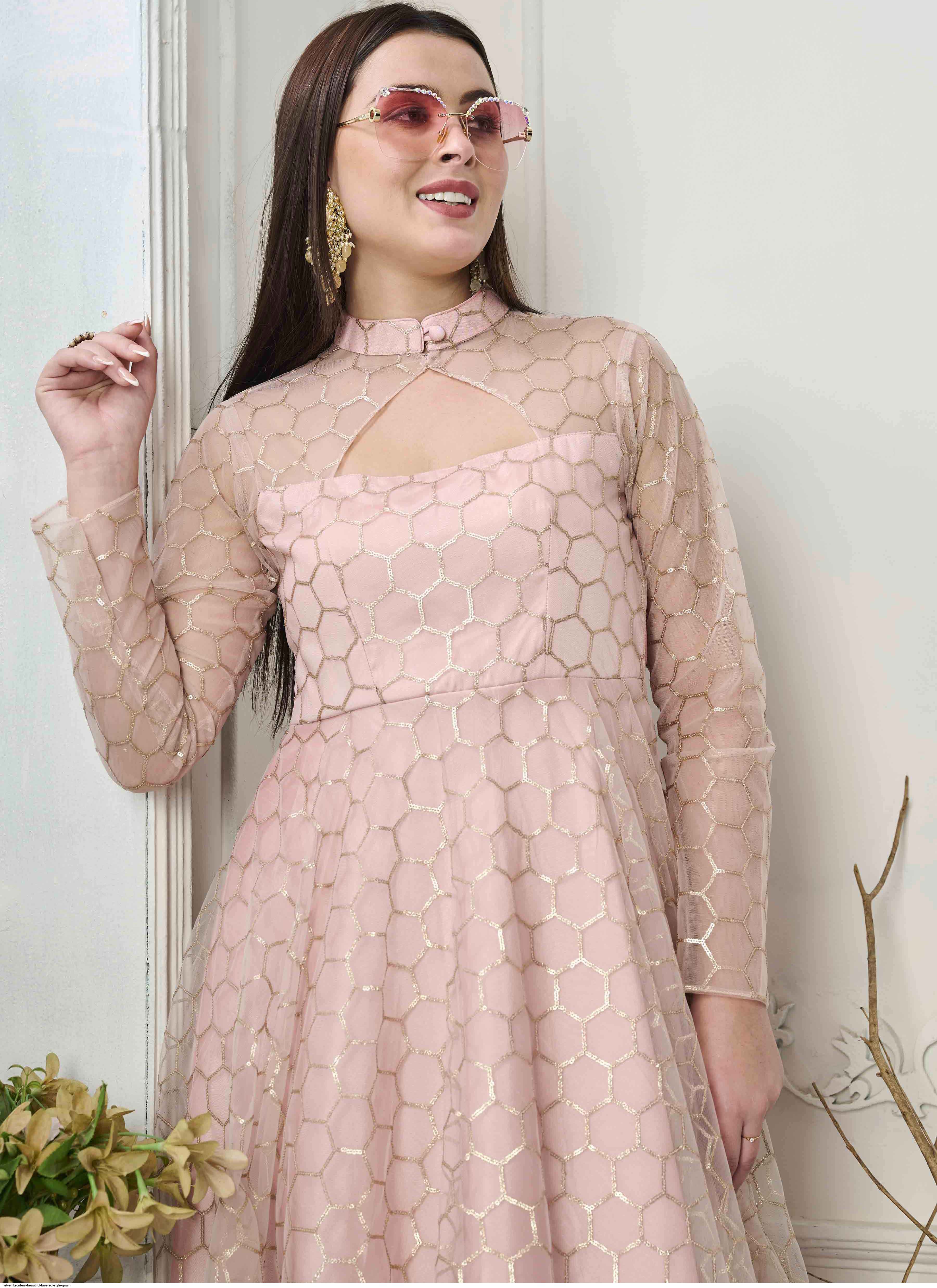 etoll. / Embroidered lace layered dress A-line Dress With