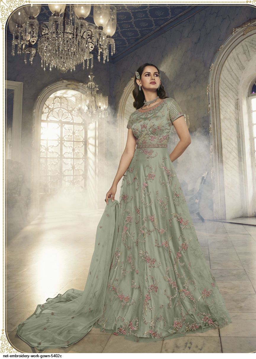 STELLACOUTURE Ready to wear Gown Type net Material India | Ubuy