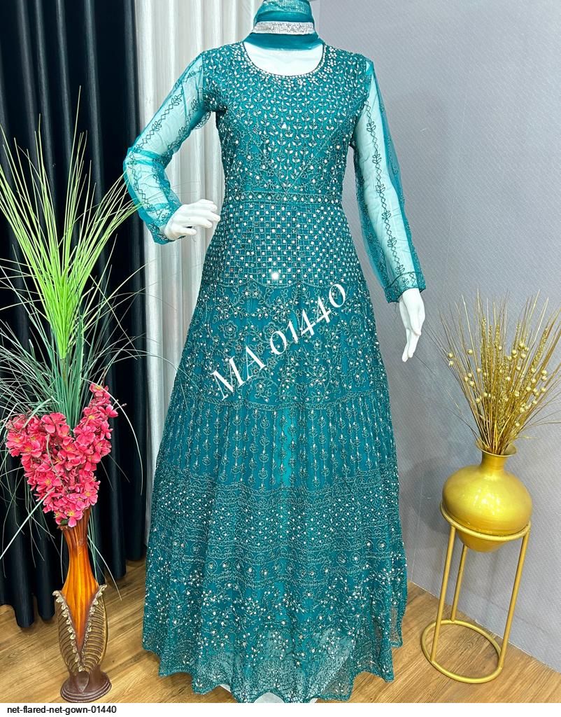 net flared dress Latasha Women's Net lace Layered Flared Dress – Nahla Brand main image 0
