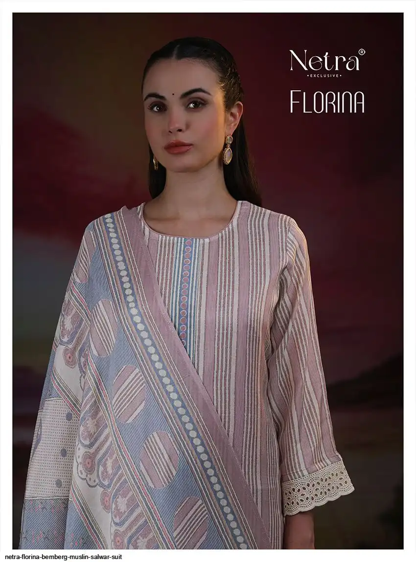 NETRA FLORINA BEMBERG MUSLIN SALWAR SUIT