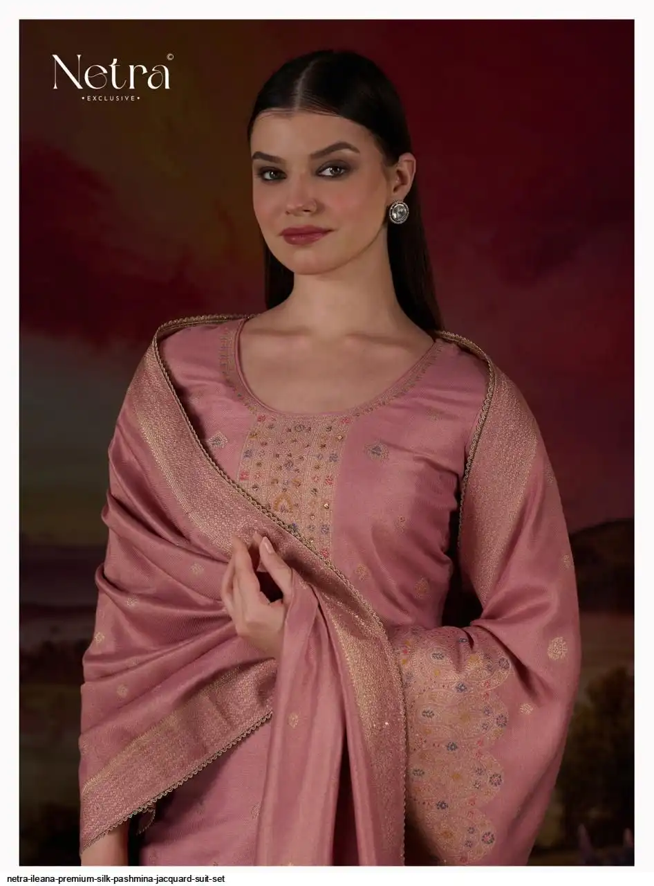 Netra Raut Netra Exclusive Ileana Silk Pashmina Jacquard Suit Set
